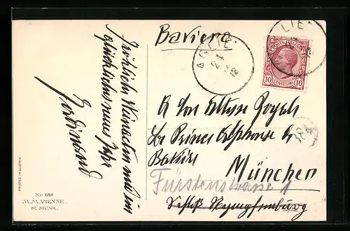 AK Autograph Ferdinando di Savoia-Genova, Hofpost an Prinz Alfons von Bayern, Vier Damen
