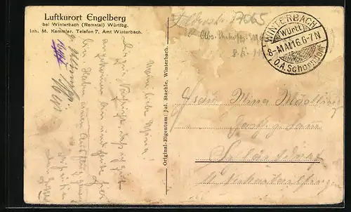 AK Engelberg b. Winterbach, Häuseransicht