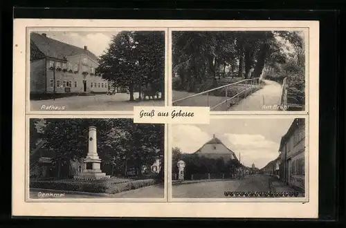 AK Gebesee, Rathaus, Denkmal, Strasse, Am Brühl