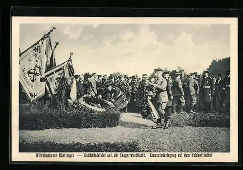 AK Wilhelmshaven-Rüstringen, Gedächtnisfeier anl. der Skagerrakschlacht, Kranzniederlegung auf dem Heldenfriedhof