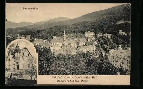 AK Badenweiler, Bahnhof-Hotel z. Markgräfler Hof
