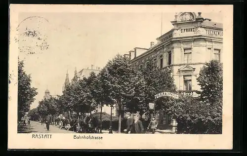 AK Rastatt, Bahnhofstrasse, Türkenlouis