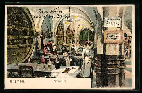 Lithographie Bremen, Gasthaus Ratskeller Gebr. Nielsen