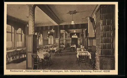 AK Hannover-Ricklingen, Restaurant Vereinshaus von Heinrich Mensing
