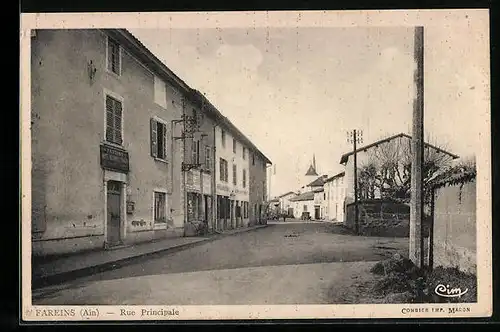 AK Fareins, Rue Principale, Strassenpartie