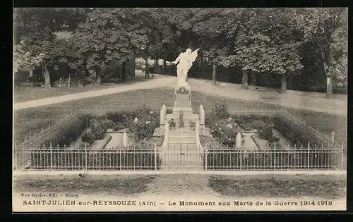 AK Saint-Julien-sur-Reyssouze, Le Monument aux Morts de la Guerre 1914-1918