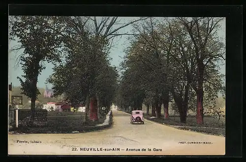 AK Neuville-sur-Ain, Avenue de la Gare