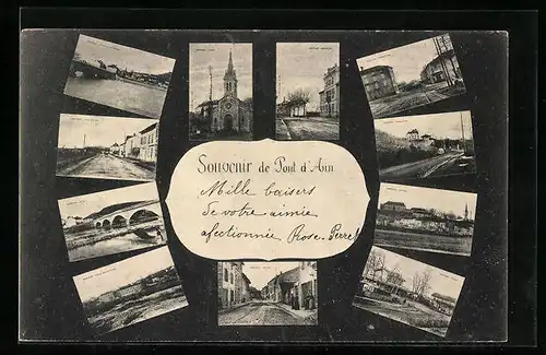 AK Pont-d`Ain, L`Eglise, Hôtel de Ville, La Gare