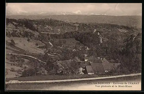 AK La Dorches, Vue générale et le Mont-Blanc