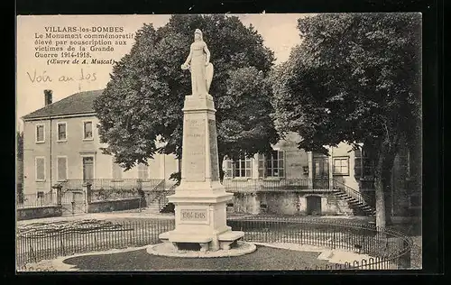 AK Villars-les-Dombes, Le monument commémoratif