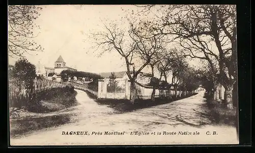 AK Dagneux, L`Eglise et la Route Nationale