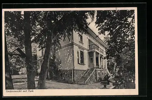 AK Heringsdorf, Erholungsheim Stella Maris mit Park, Kaiserstrasse 9-10