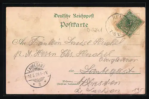 Lithographie Hakenstedt, Bahnhof, Klostergut, Dorfstrasse