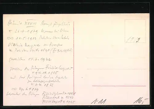 AK Prinz Heinrich XXXIII. von Reuss und seine Braut