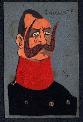 Filz-AK Kaiser Wilhelm II. in Uniform aus Filz