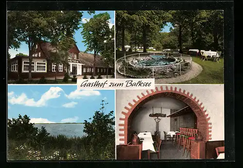 AK Wingst-Dobrok, Gathof zum Balksee, Springbrunnen