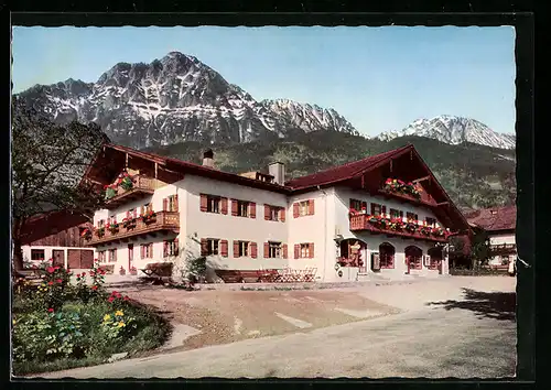 AK Aufham, Hotel Haus Kirchner mit Hochstaufen