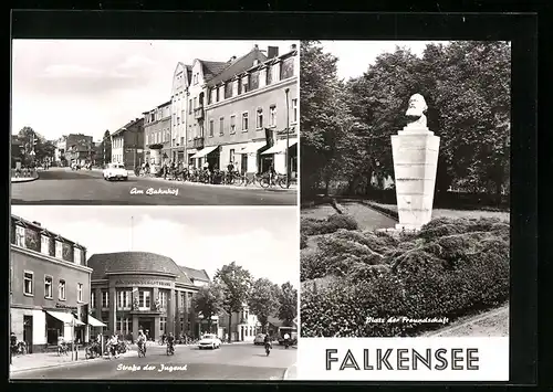 AK Falkensee /Kr. Nauen, Strasse der Jugend, Am Bahnhof