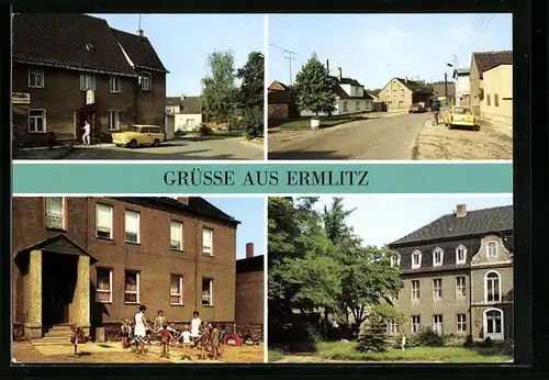 AK Ermlitz, Ortsansicht, Ortsteil Oberthau, Kindergarten, Kreiskinderheim