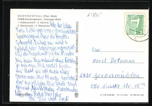 AK Georgenthal /Thür. Wald, FDGB-Erholungsheim Thüringer Wald
