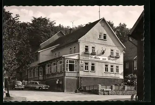 AK Winterstein /Thür. Wald, Partie am Gasthaus zum Hirsch