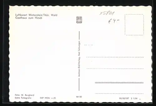 AK Winterstein /Thür. Wald, Partie am Gasthaus zum Hirsch