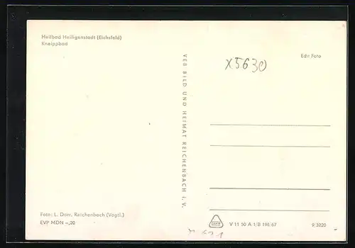 AK Heiligenstadt /Eichsfeld, Blick auf das Kneippbad