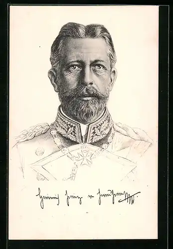 Künstler-AK Prinz Heinrich von Preussen mit Vollbart