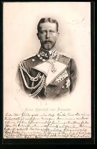 AK Prinz Heinrich von Preussen in Uniform mit Orden