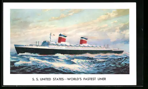 AK Passagierschiff S. S. United States auf hoher See