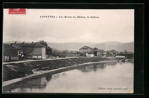 AK Loyettes, Les Bords du Rhônes, le Sablon