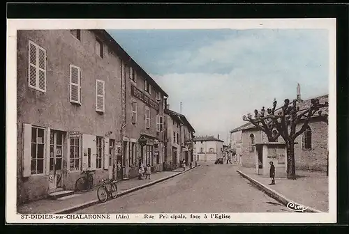 AK Saint-Didier-sur-Chalaronne, Rue Principale, face á l`Eglice