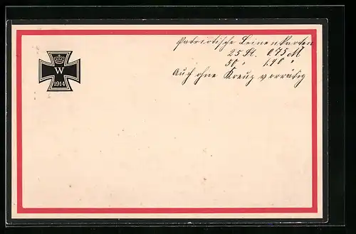AK Abbildung vom Eisernen Kreuz, 1914