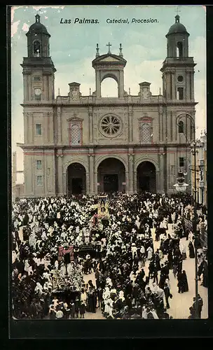 AK Las Palmas, Catedral, Procesion