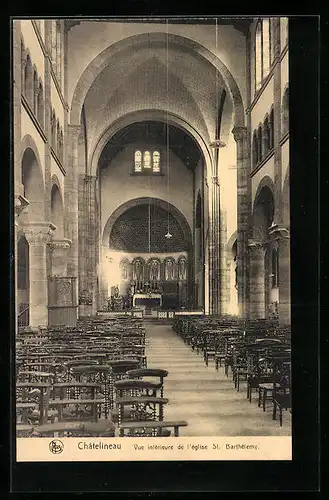 AK Châtelineau, Vue intérieure de l`église St. Barthélemy