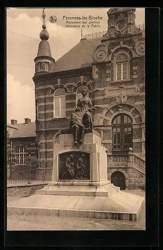 AK Péronnes-lez-Binche, Monument aux glorieux défenseurs de la Patrie