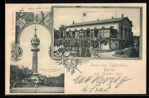 AK Barmen, Luftkurhaus, Inh.: Theodor Reck, Elektrische Turmbahn
