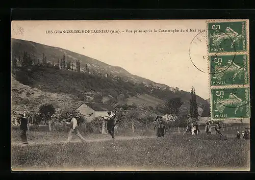 AK Les Granges-de-Montagnieu, Vue prise apres la Catastrophe du 6 Mai 1919