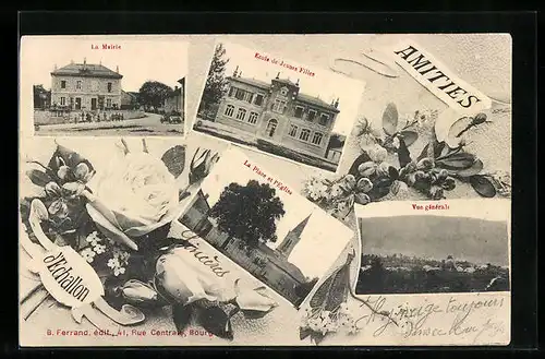 AK Echallon, Ecole de Jeunes Filles, Vue generale, La Mairie