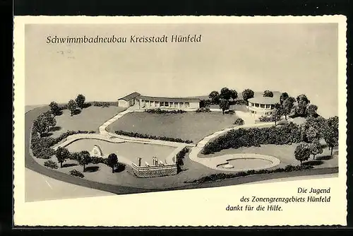 AK Hünfeld, Modell Schwimmbadneubau mit Anlagen