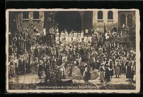 Foto-AK Oetigheim, Volksschauspiele, Tell-Schluss