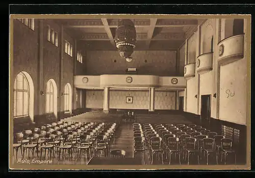 AK Köln /Rh., Kloster der Ursulinen, Lyzeum, Aula mit Empore