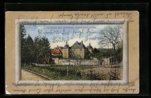 Passepartout-AK Commern /Kr. Euskirchen, Burg Eicks mit Umgebung