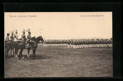 AK Berlin, Garde-Alexander-Regiment auf dem Paradeplatz