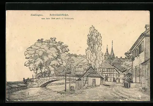 Künstler-AK Esslingen, Schwätzbrücke
