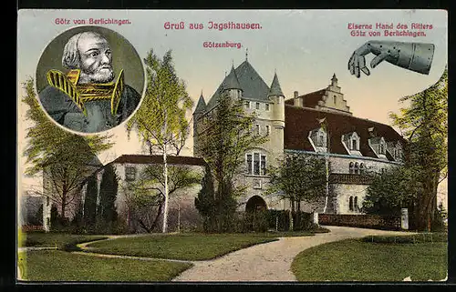 AK Jagsthausen, Götzenburg, Götz von Berlichingen, Eiserne Hand des Ritters