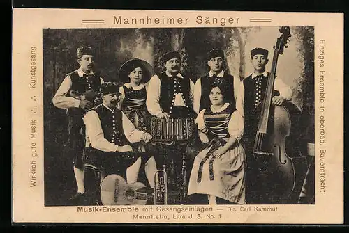 AK Mannheim, Mannheimer Sänger in oberbadischer Bauerntracht