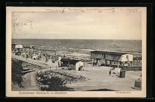 AK Ueckeritz /Usedom, Strandpartie mit Badegästen