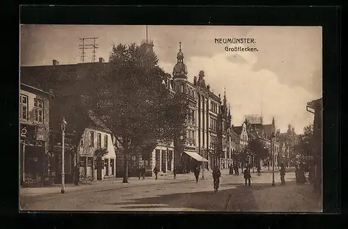 AK Neumünster, Partie am Grossflecken, Strasse