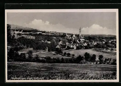 AK Grossbettlingen b. Nürtingen, Ortsansicht mit Kirche
